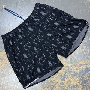 LuluLemon Men’s Surge Shorts Fitness Training Lifestyle Large Black White Blue